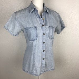 Lee Denim | Vintage Button Down Short Sleeve | Med